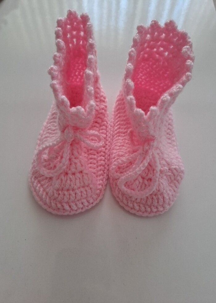 Örgü panduf model bebek patiği - Görsel 3