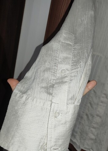 38 Beden ten rengi Renk Zara oversize dokuma gömlek