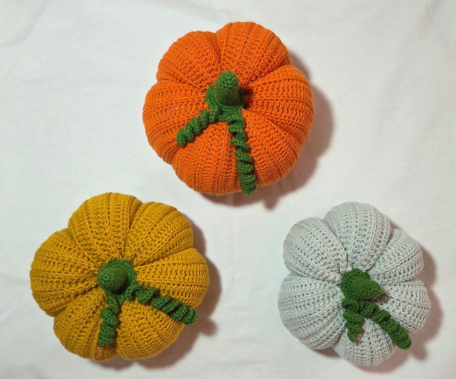 Sarı Örgü Kabak Şeklinde Süs - Görsel 5