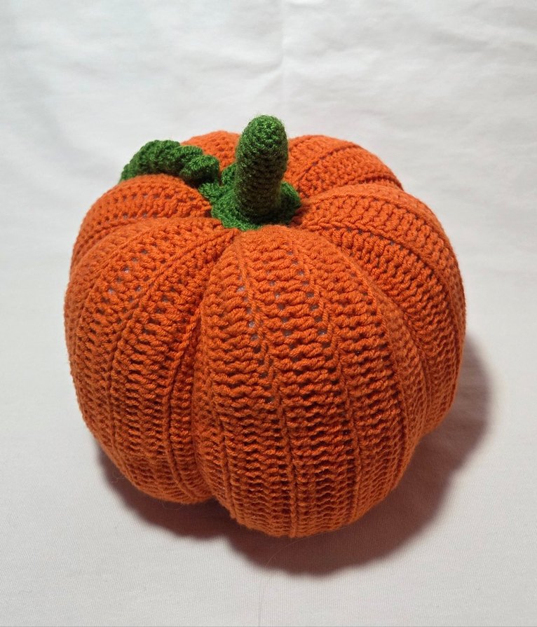 Turuncu Örgü Kabak Şeklinde Süs - Görsel 3