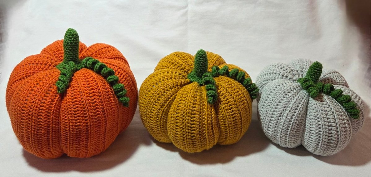 Turuncu Örgü Kabak Şeklinde Süs - Görsel 4