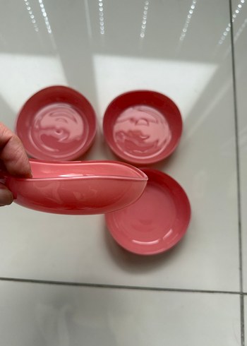 Pembe Renkli 4'lü Tabak Seti - Görsel 2