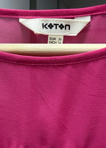 Pembe Kısa Kollu Kadın Bluz - Görsel 2