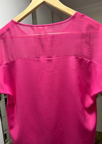 Pembe Kısa Kollu Kadın Bluz - Görsel 4