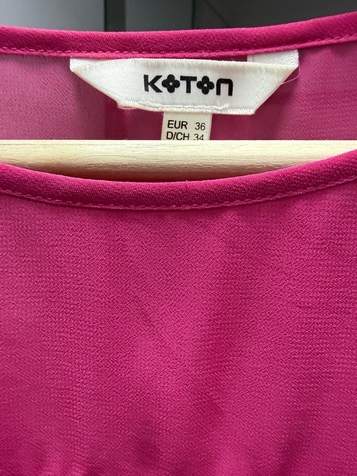 Pembe Kısa Kollu Kadın Bluz - Görsel 2