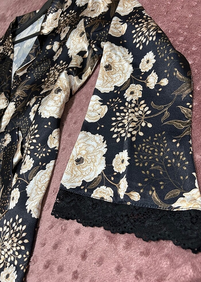 Saten gecelik,lohusa pijaması - Görsel 2