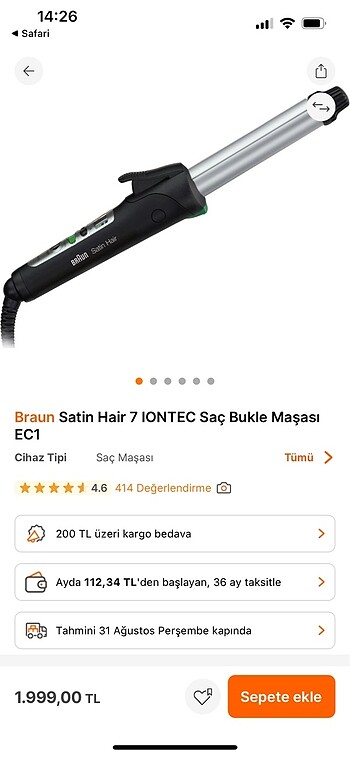 Braun saç maşası