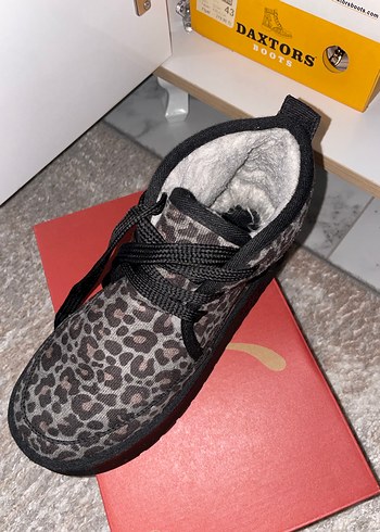 Gri Leopar Desenli Kürklü Dolgu Topuk Bot - Görsel 5