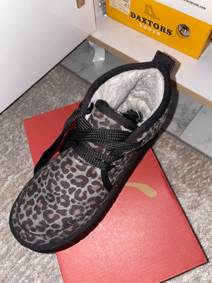 Gri Leopar Desenli Kürklü Dolgu Topuk Bot - Görsel 5