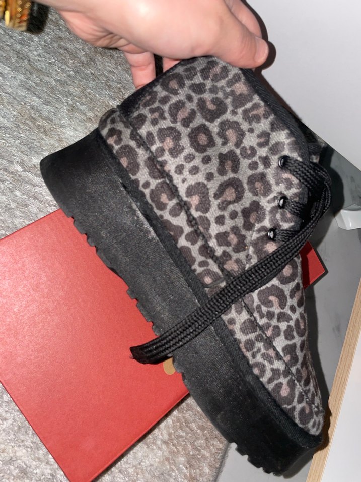 Gri Leopar Desenli Kürklü Dolgu Topuk Bot - Görsel 3