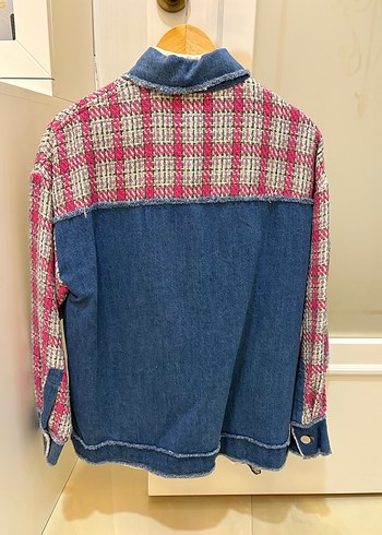 Kadın Çok Renkli Denim Düğmeli Ceket - Görsel 2