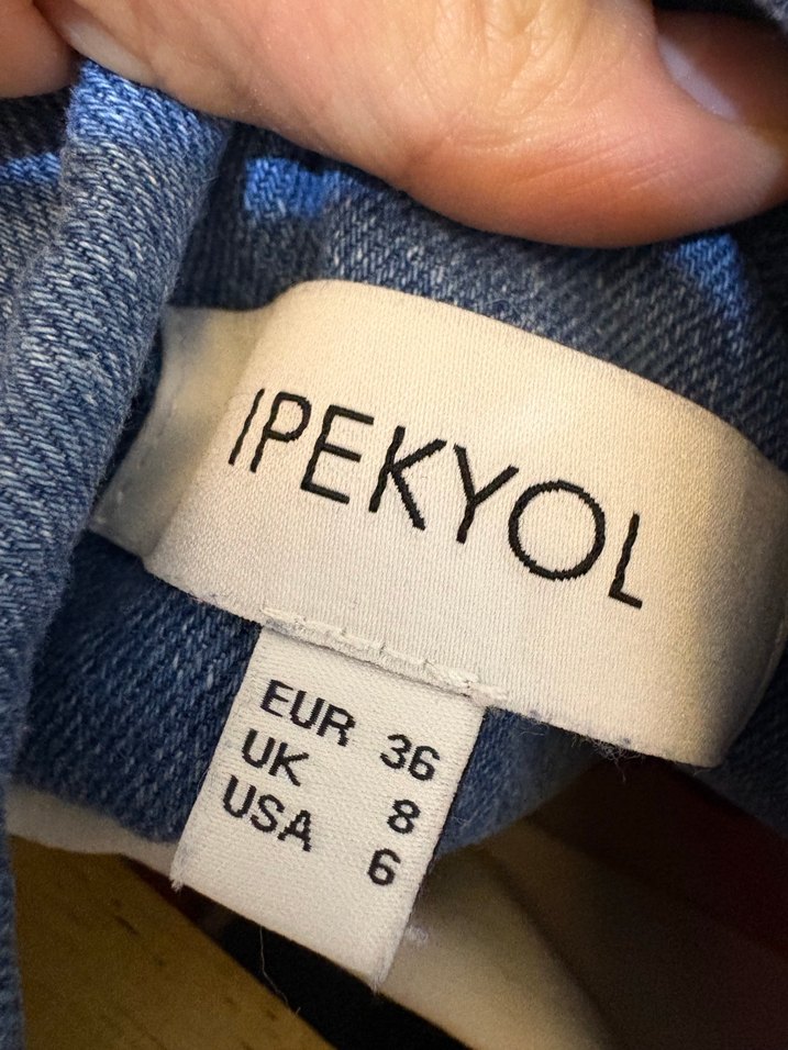 Kadın Çok Renkli Denim Düğmeli Ceket - Görsel 3
