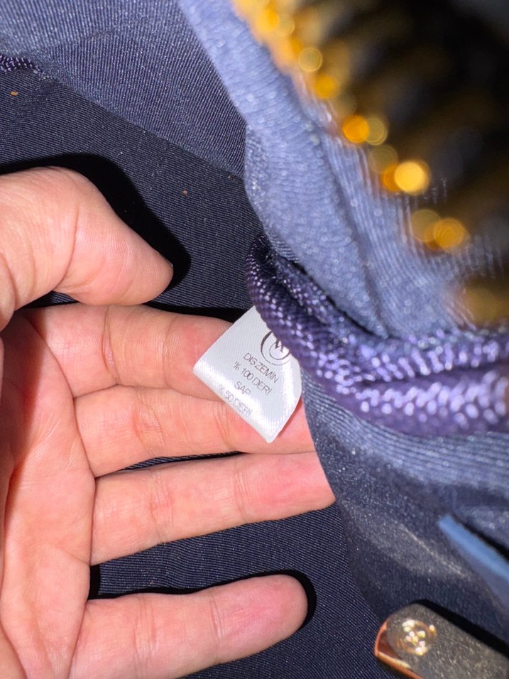 Zincir Detaylı Lacivert Deri Kadın Çanta - Görsel 5