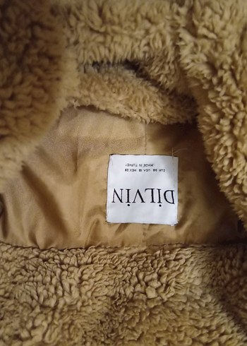 Bej Peluş Detaylı Hamile Kaban - Görsel 3