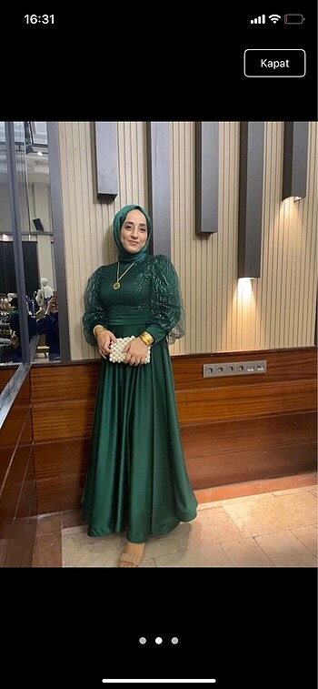 Alvina Yeşil tesettür abiye