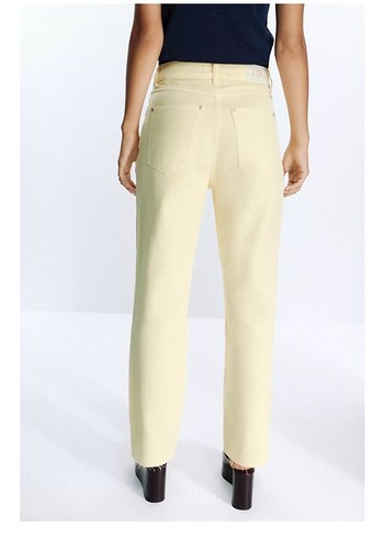 34 Beden Zara tereyağ sarısı Z.09 straıght jean