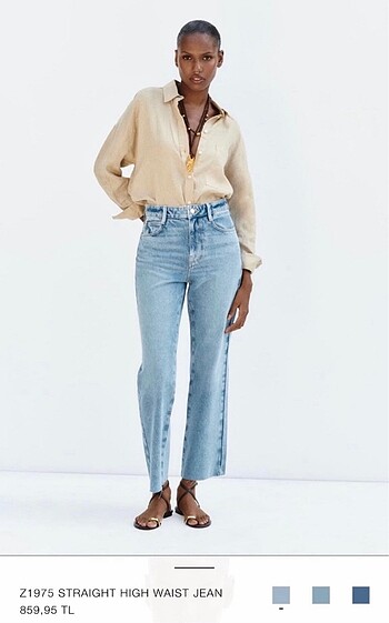 Zara z1975 straight high waist jean