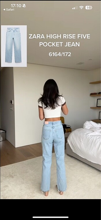 Zara straight high waist jean