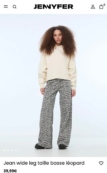 Leopar wide leg jean