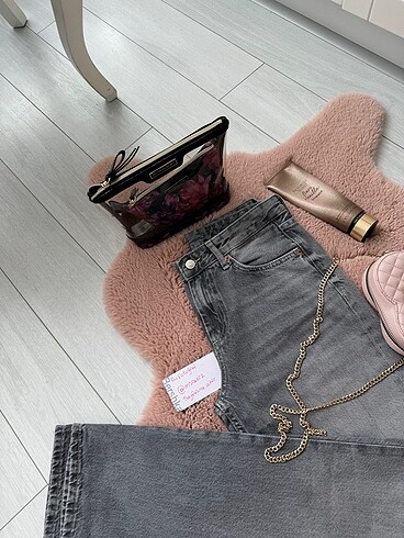 32 Beden gri Renk Zara TRF WIDE LEG JEAN