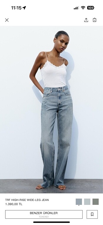 ZARA YÜKSEK BEL WIDE LEG JEAN