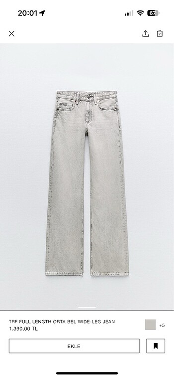 Zara Zara full length wıde leg jean