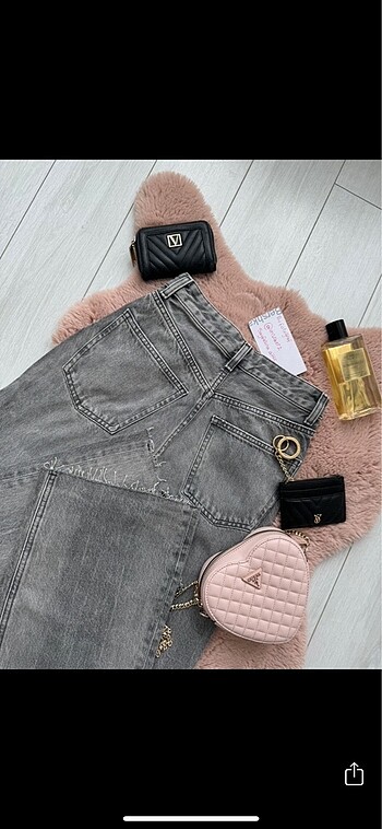 38 Beden gri Renk ZARA WIDE LEG JEAN