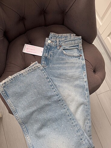 ZARA TAŞLI TRF HIGH-RISE WIDE LEG JEAN