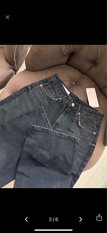 38 Beden siyah Renk Zara WIDE LEG JEAN