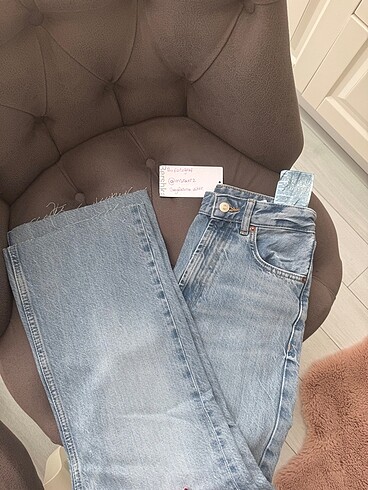Zara mavi yüksek bel wıde leg jean