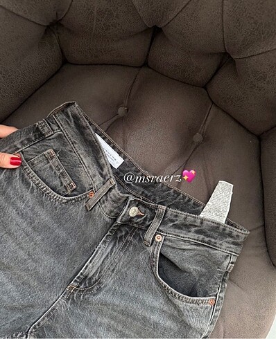 32 Beden gri Renk Zara WIDE LEG JEAN