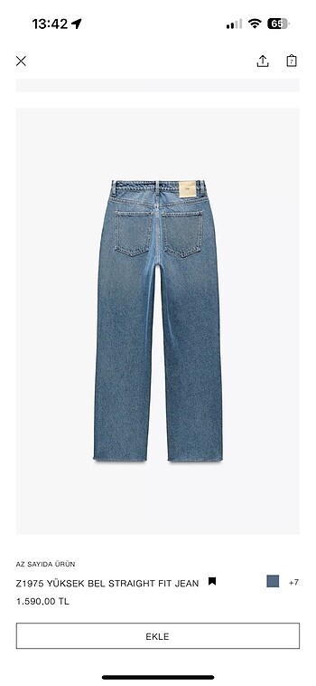 Zara Zara z1975 straight fıt jean