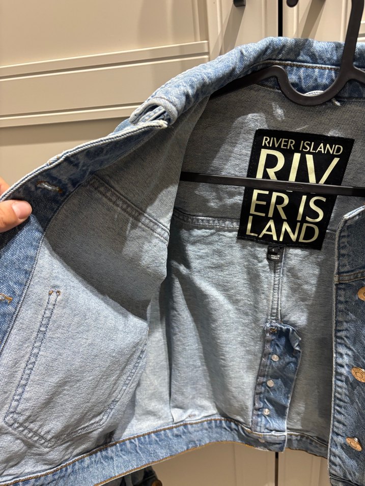 Düğmeli Mavi Denim Kadın Ceket - Görsel 2