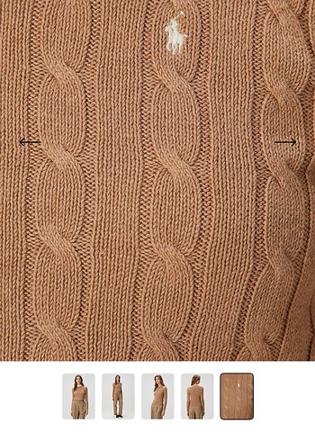 Bej Kadın Örgü Kazak - Görsel 2