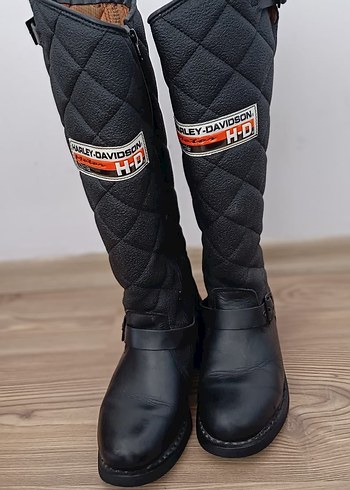 Kadın Siyah Tokalı Biker Dizüstü Çizme - Görsel 6