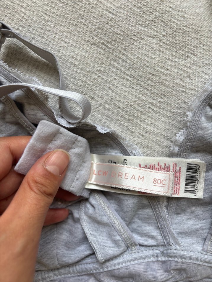 Gri Modern Klasik Dantelli Sütyen - Görsel 3