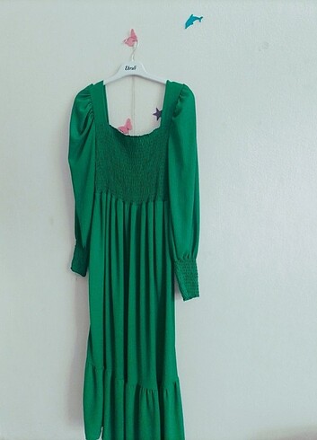 Diğer günlük kadın yeşil elbise 