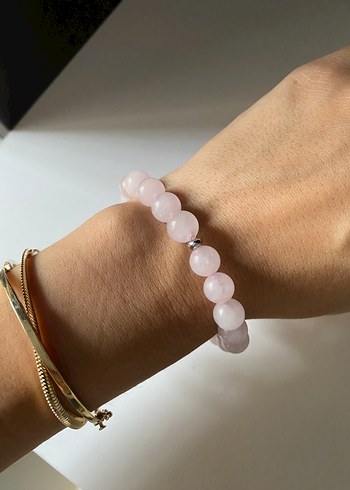 Pembe Quartz Minimalist Bileklil