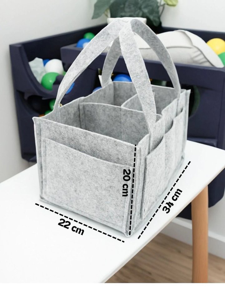 Gri Keçe  Bebek Bakım Çantası - Görsel 3