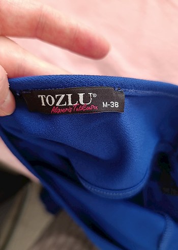 Uzun Lacivert V Yaka Dantelli Kadın Abiye Elbise - Görsel 5