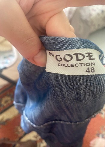 Düğmeli Lacivert Midi Denim Ceket - Görsel 5