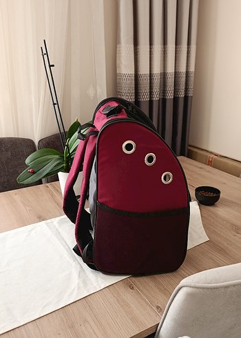 Bordo Şeffaf Taşınabilir Evcil Hayvan Taşıyıcı - Görsel 4