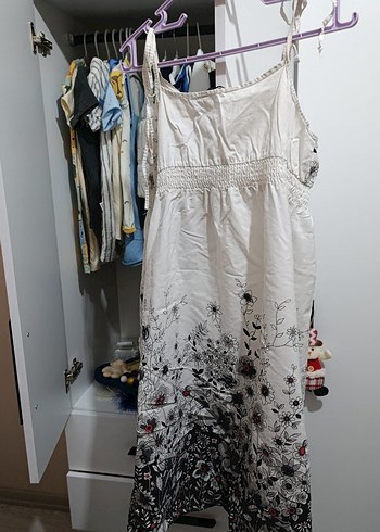 V Yaka Bohem Midi Elbise - Görsel 4