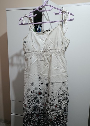 V Yaka Bohem Midi Elbise - Görsel 3