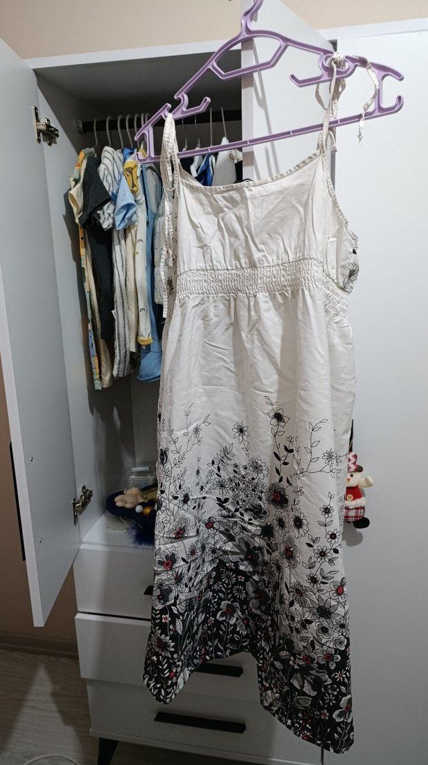 V Yaka Bohem Midi Elbise - Görsel 4