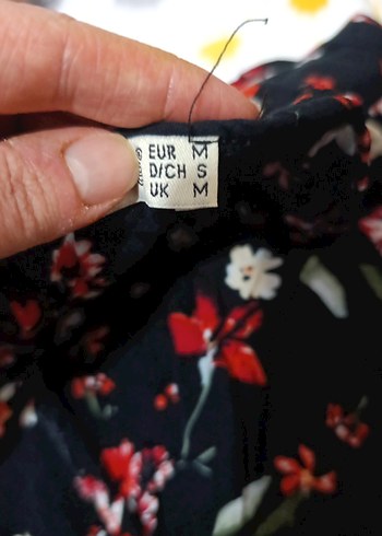 Bohem Çiçekli Siyah Midi Elbise - Görsel 4