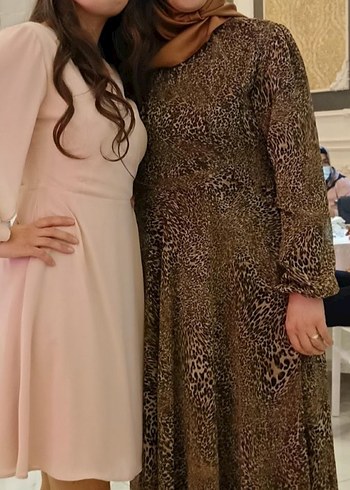 Drapeli V Yakalı Midi  Elbise - Görsel 2