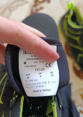 43 Beden Rockwell 4 Mevsim Çelik Burun İş Güvenliği Ayakkabısı