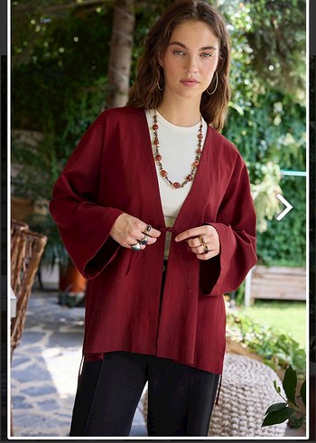 Diğer Koyu Kiraz Dokulu Kimono