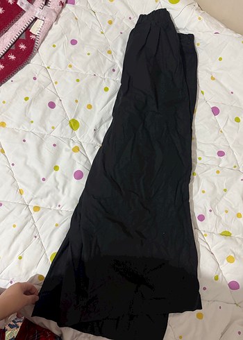 ETİKETLİ MANUKA GENİŞ PİLELİ PANTOLON SİYAH - Görsel 5